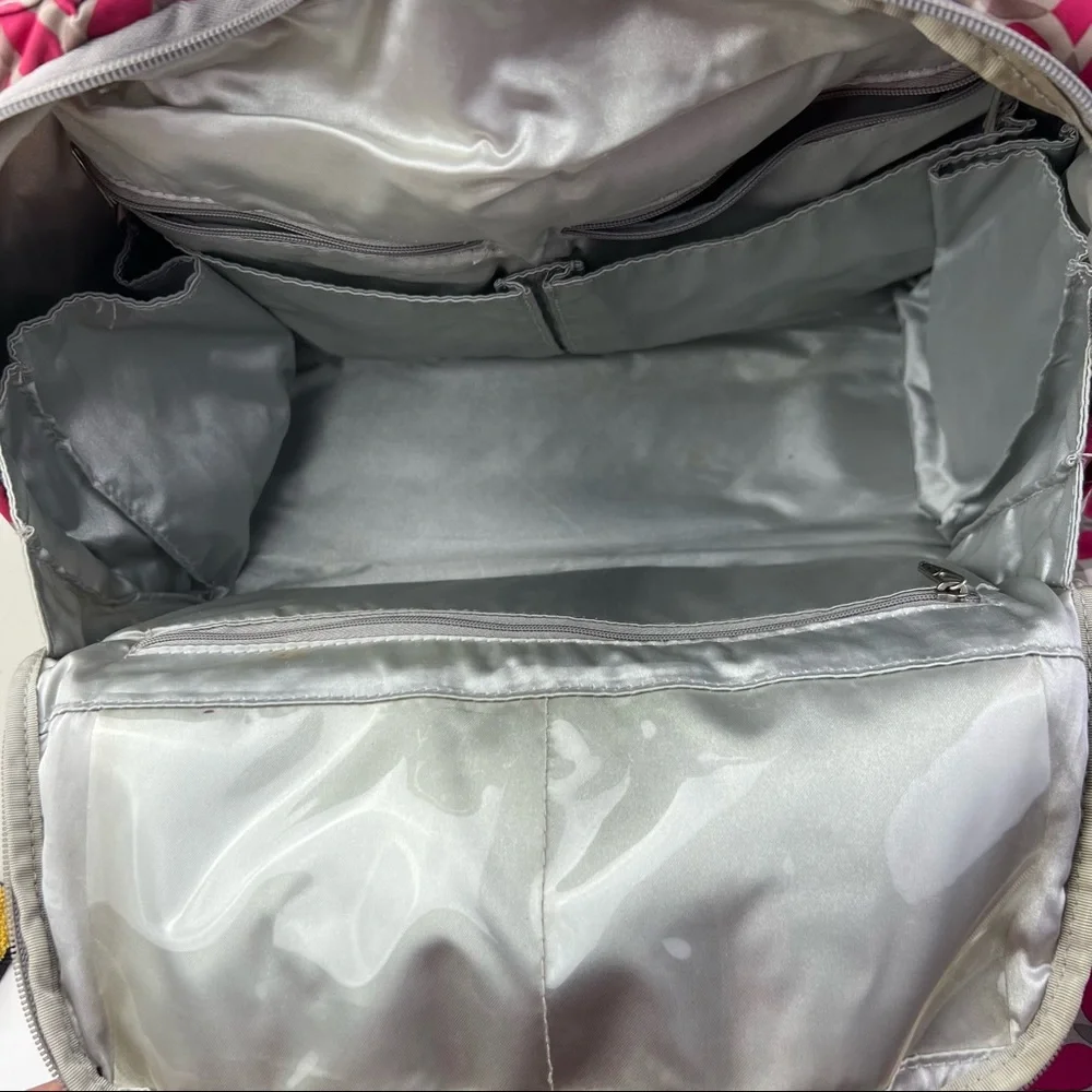 Ju Ju Be Gray Pink Crossbody Backpack Diaper Bag Tote